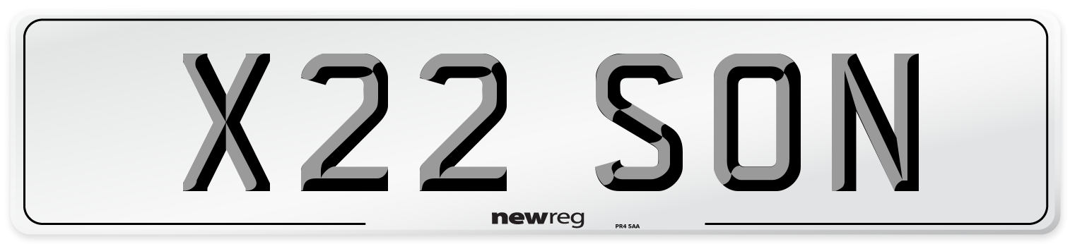 X22 SON Number Plate from New Reg